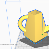 Handle watering Can Vase for flowers quadrangular base - Thumbnail 2