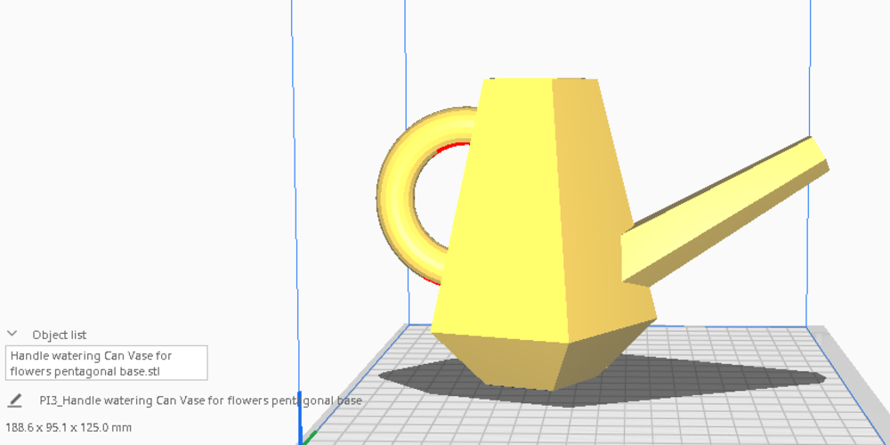 Handle watering Can Vase for flowers pentagonal base