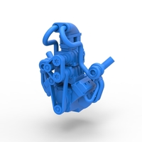 Twin turbo supercharged V8 Engine Version 4 Scale 1:25 - Thumbnail 2