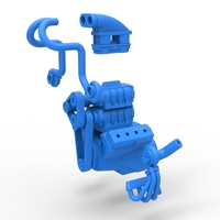 Twin turbo supercharged V8 Engine Version 4 Scale 1:25 - Thumbnail 17