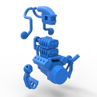 Twin turbo supercharged V8 Engine Version 4 Scale 1:25 - Thumbnail 21