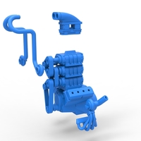 Twin turbo supercharged V8 Engine Version 5 Scale 1:25 - Thumbnail 15