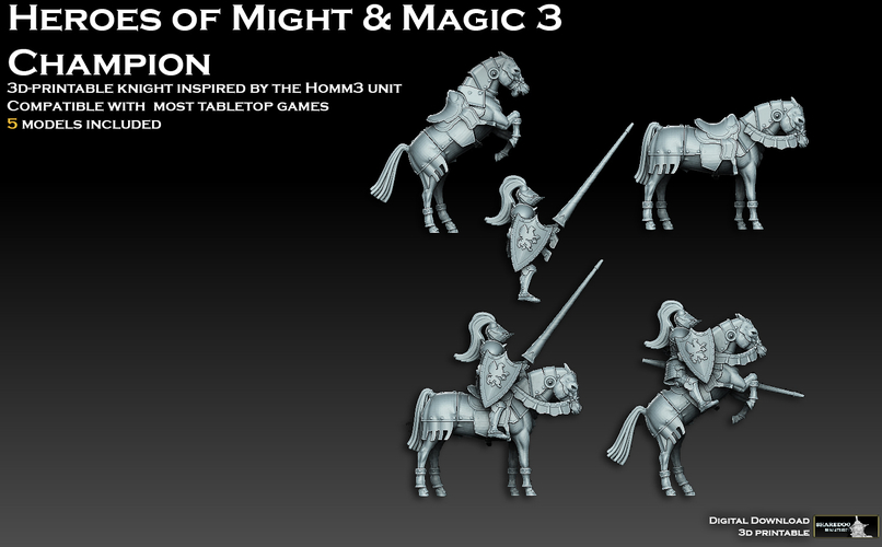Heroes of Might and Magic 3 Champion 3D Print 530102