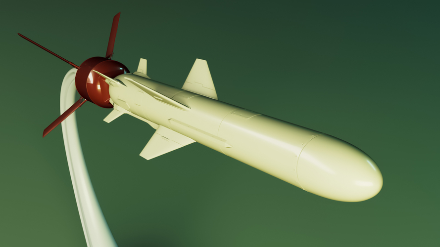 Ukrainian R-360 Neptune anti-ship missile with stand 3D Print 530129