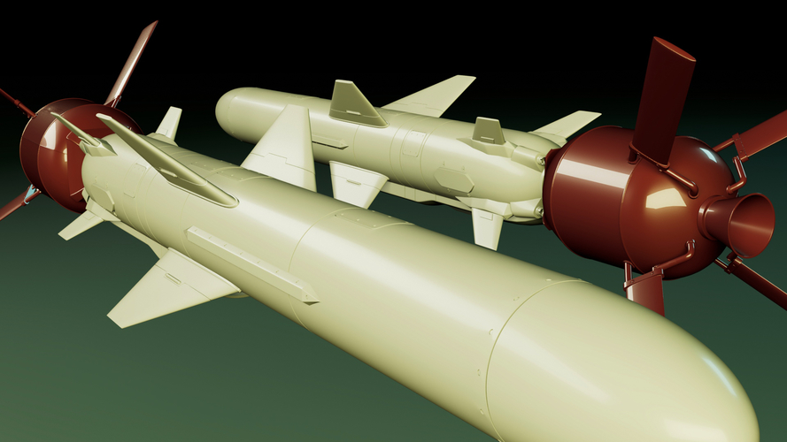 Ukrainian R-360 Neptune anti-ship missile with stand 3D Print 530132