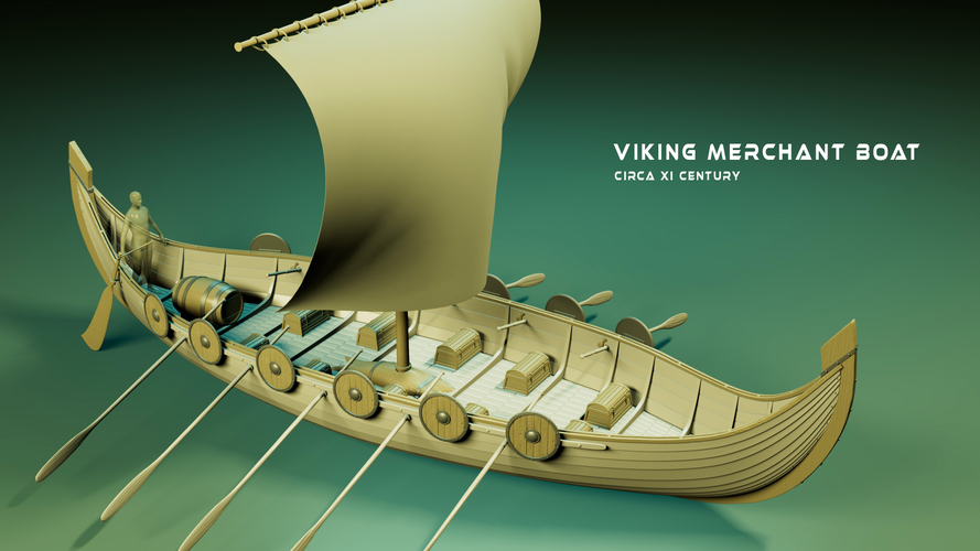 Viking Merchant Boat 3D Print 530136