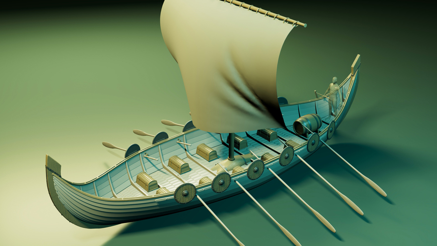 Viking Merchant Boat 3D Print 530141