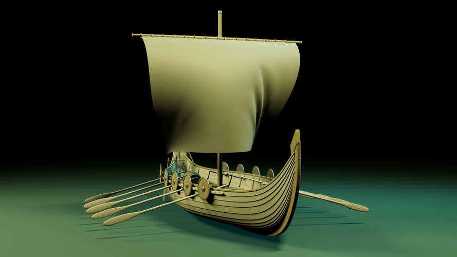 Viking Merchant Boat 3D Print 530142