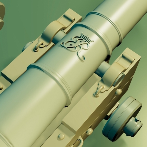 British Naval Cannon 1795 3D Print 530169