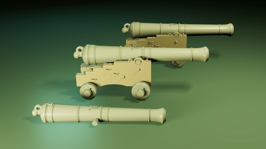 British Naval Cannon 1795 3D Print 530174