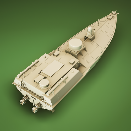 Ukrainian naval drone SeaBaby with stand resin kit files 3D Print 530192