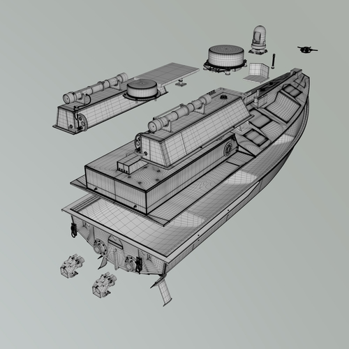 Ukrainian naval drone SeaBaby with stand resin kit files 3D Print 530207