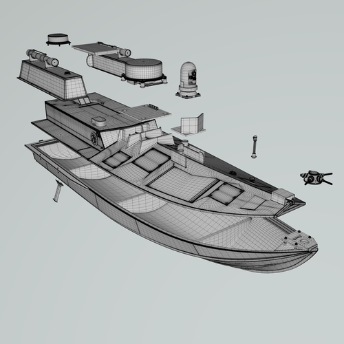 Ukrainian naval drone SeaBaby with stand resin kit files 3D Print 530208