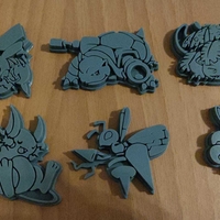 Pokemon pins pack - 1st generation 3D print model - Thumbnail 3