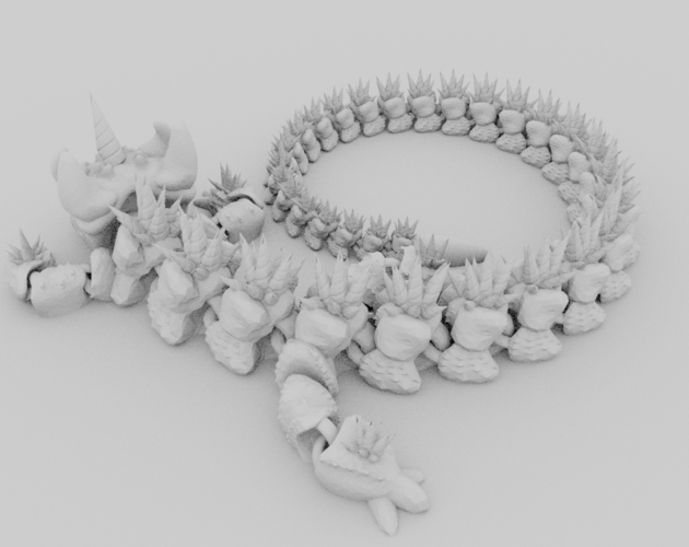 3D Printed Print-in-Place Articulated Unicorn Dragon by MeshMayhem ...