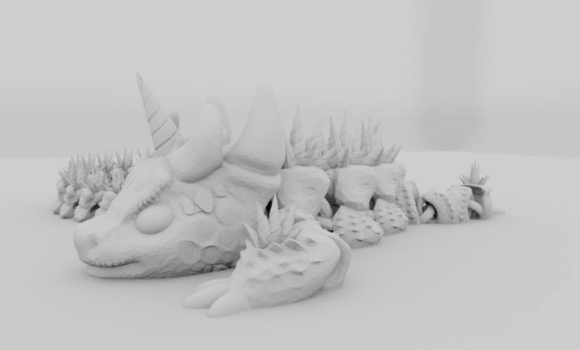 3D Printed Print-in-Place Articulated Unicorn Dragon by MeshMayhem ...
