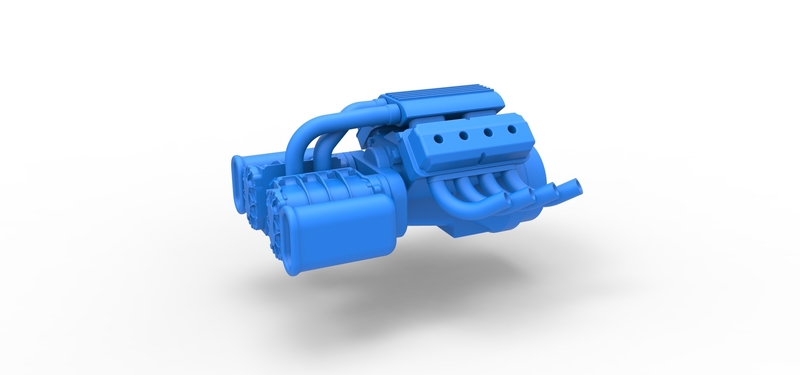 Engine V8 with double Potvin Supercharger 1:25