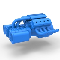 Engine V8 with double Potvin Supercharger 1:25 - Thumbnail 1