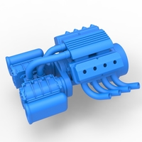 Engine V8 with double Potvin Supercharger 1:25 - Thumbnail 2