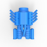 Engine V8 with double Potvin Supercharger 1:25 - Thumbnail 7