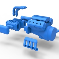 Engine V8 with double Potvin Supercharger 1:25 - Thumbnail 18