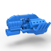 Engine V8 for vintage dragster Version 3 Scale 1:25 - Thumbnail 1