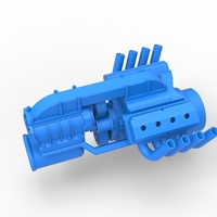 Engine V8 for vintage dragster Version 3 Scale 1:25 - Thumbnail 2