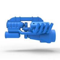 Engine V8 for vintage dragster Version 3 Scale 1:25 - Thumbnail 8