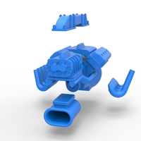 Engine V8 for vintage dragster Version 3 Scale 1:25 - Thumbnail 17