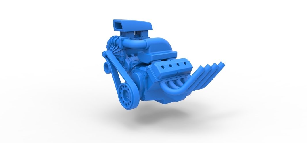 Engine V8 with Centrifugal blower 1:25 3D Print 530552