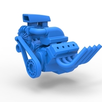 Small Engine V8 with Centrifugal blower 1:25 3D Printing 530552