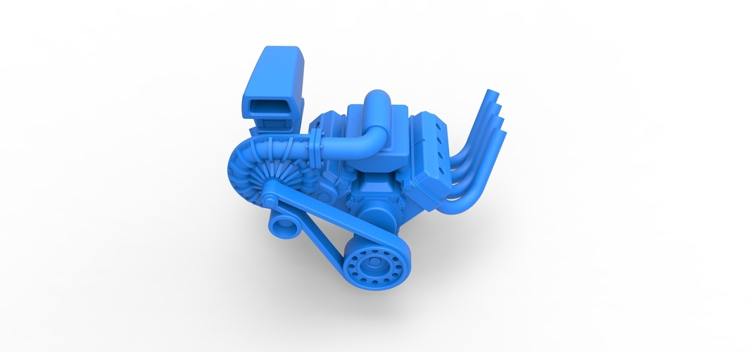 Engine V8 with Centrifugal blower 1:25 3D Print 530555