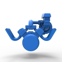 Engine V8 with Centrifugal blower 1:25 - Thumbnail 10