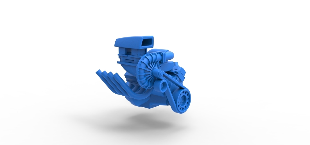 Engine V8 with Centrifugal blower 1:25 3D Print 530565