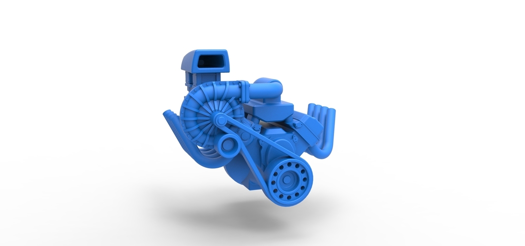 Diecast engine V8 with Centrifugal blower 1:25 3D Print 530566