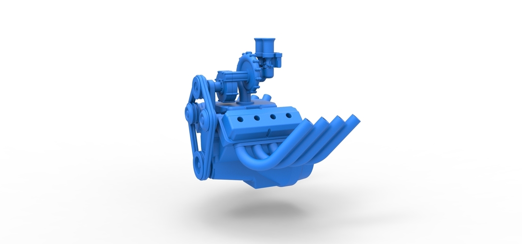 Engine V8 with Centrifugal blower V2 Scale 1:25 3D Print 530606