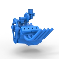 Small Engine V8 with Centrifugal blower V2 Scale 1:25 3D Printing 530606