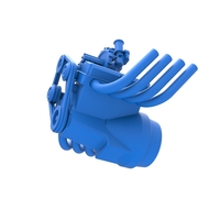 Engine V8 with Centrifugal blower V2 Scale 1:25 - Thumbnail 3