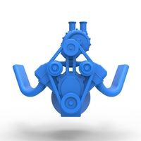 Engine V8 with Centrifugal blower V2 Scale 1:25 - Thumbnail 5