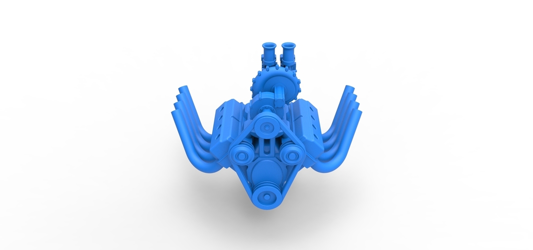 Engine V8 with Centrifugal blower V2 Scale 1:25 3D Print 530611