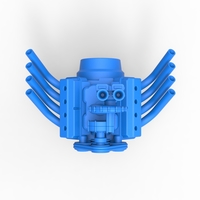 Engine V8 with Centrifugal blower V2 Scale 1:25 - Thumbnail 7