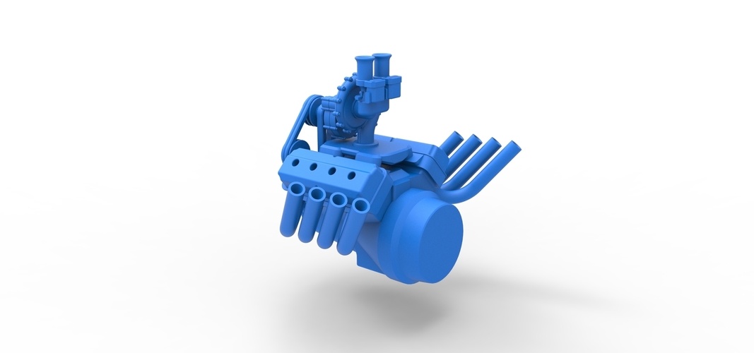 Engine V8 with Centrifugal blower V2 Scale 1:25 3D Print 530615