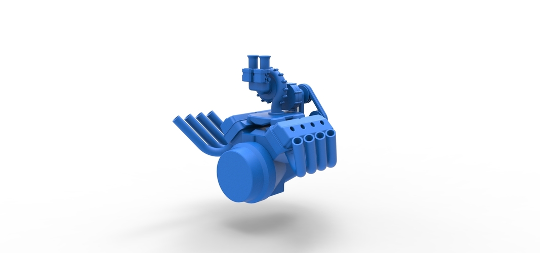 Engine V8 with Centrifugal blower V2 Scale 1:25 3D Print 530619