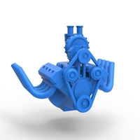 Engine V8 with Centrifugal blower V2 Scale 1:25 - Thumbnail 17