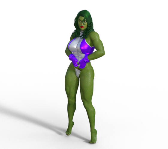 She-Hulk yoga 3D Printing Model - Threeding