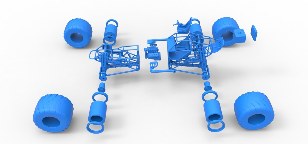 Monster truck base Version 2 Scale 1:25 3D Print 530982