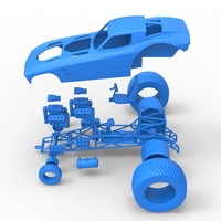 Pulling truck 2wd with Car shell V2 Scale 1:25 - Thumbnail 23