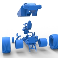 Pulling truck 2wd with Car shell V2 Scale 1:25 - Thumbnail 25