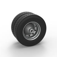 10 Hole double wheel of trailer 1:25 - Thumbnail 9