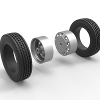 10 Hole double wheel of trailer 1:25 - Thumbnail 11